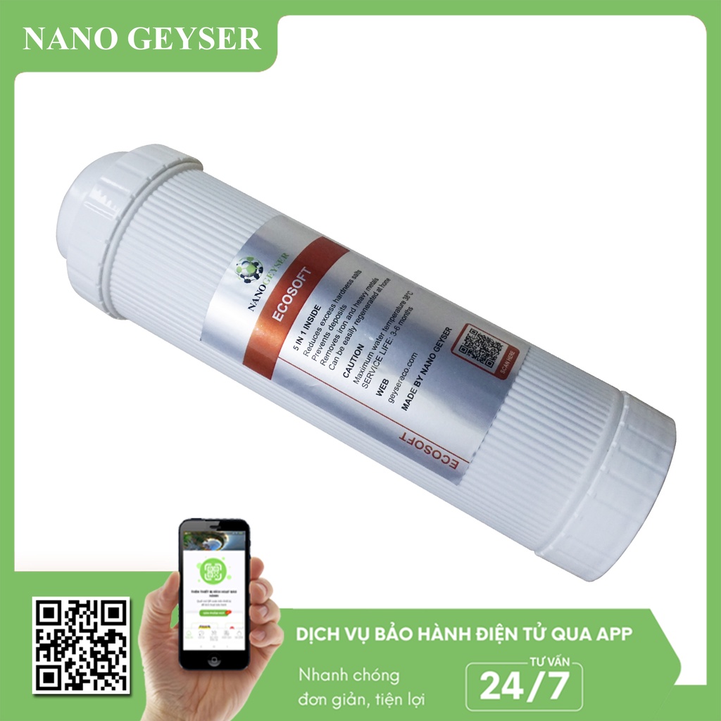 Lõi lọc nước số 1 máy Geyser Ecotar, Lõi Ecosoft, Dùng cho máy Geyser Eco Max, Ecotar 5, Ecotar 8...