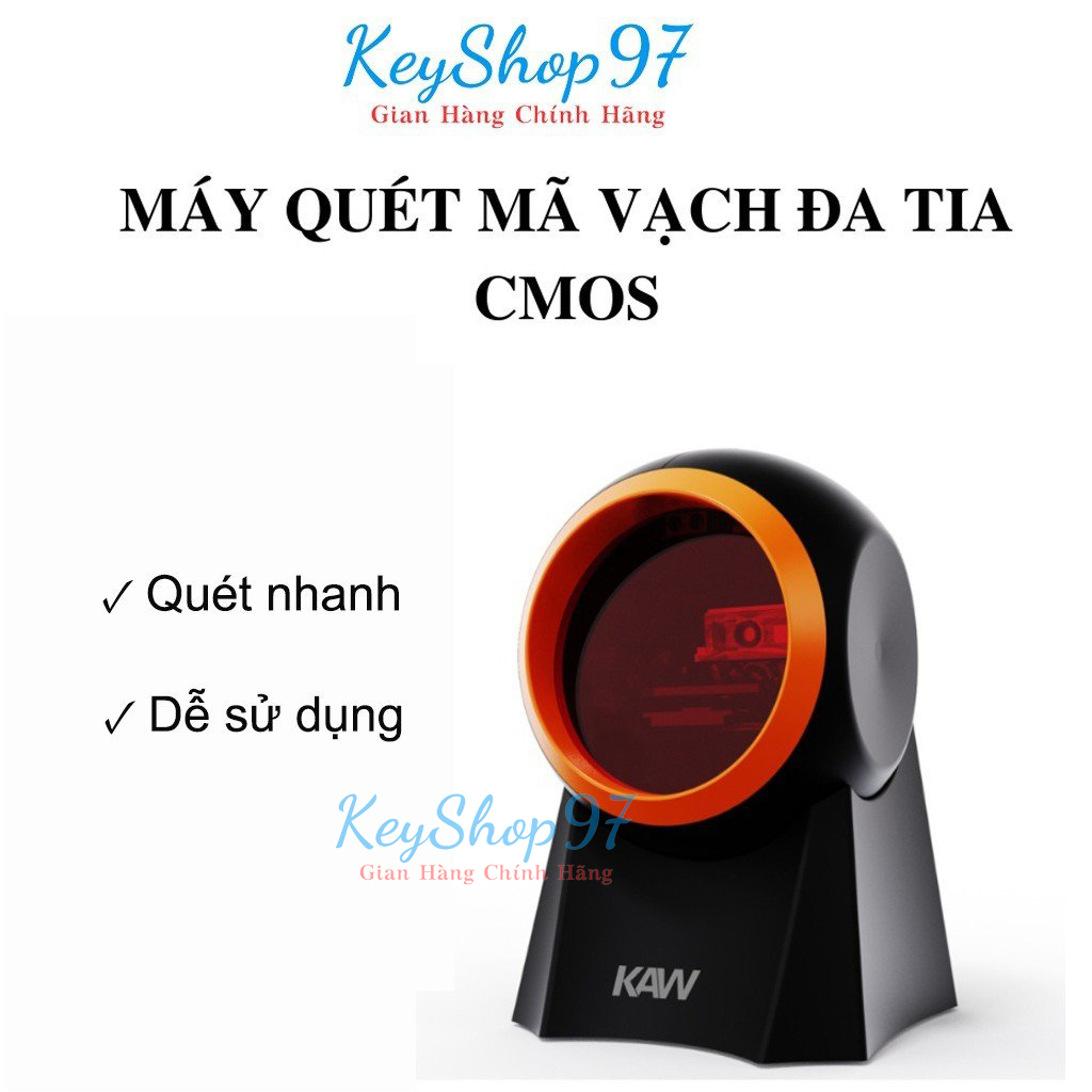 Máy đọc mã vạch đa tia CMOS để bàn 3D quét mã vạch, mã QR siêu nhanh nhạy - Bảo hành 12 tháng