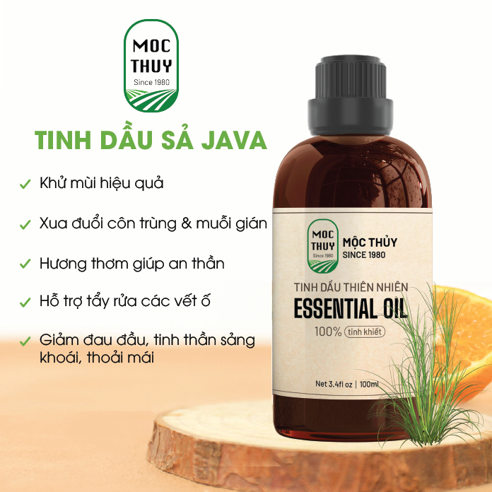 Tinh dầu sả java khử mùi, xua đuổi côn trùng 10ml/100ml/500ml/1l/5l nguyên chất hữu cơ mộc thủy- đạt chuẩn chất lượng, giá tốt độc quyền