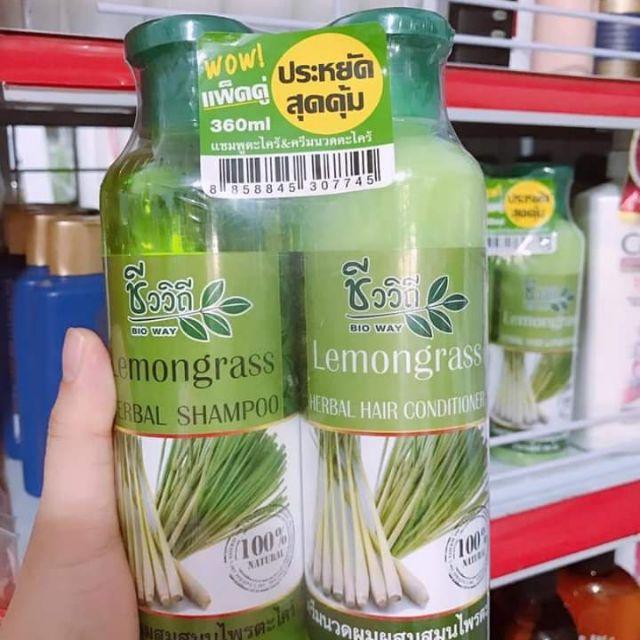 Bộ dầu gội và xả tinh dầu sả kích mọc tóc và chống rụng tóc