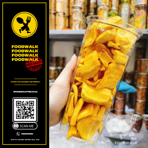 Mít thái sấy giòn nguyên miếng - lon pet 200gr - Food walk