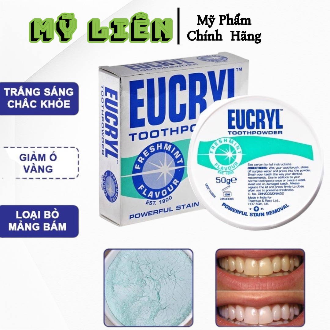 Bột trắng răng Eucryl giúp răng trắng sáng