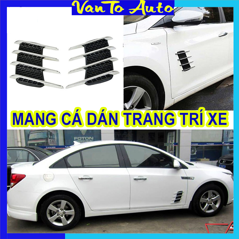 Bộ 2 mang cá ô tô - mang cá giả hốc gió trang trí ô tô