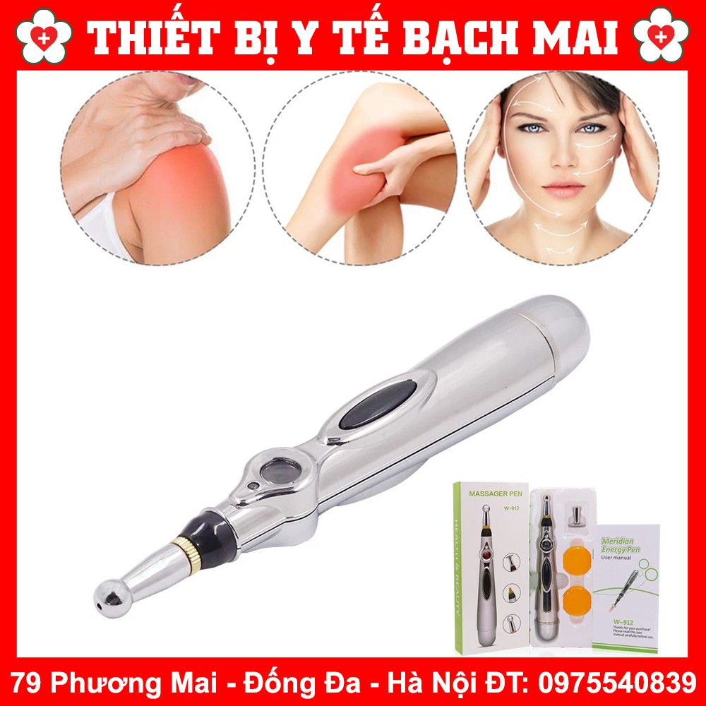 Bút Dò Huyệt Châm Cứu Trị Liệu Xung Điện Cầm Tay W-912 kèm pin