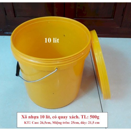Xô chứa nước, Xô nhựa đa năng 10 lít có nắp