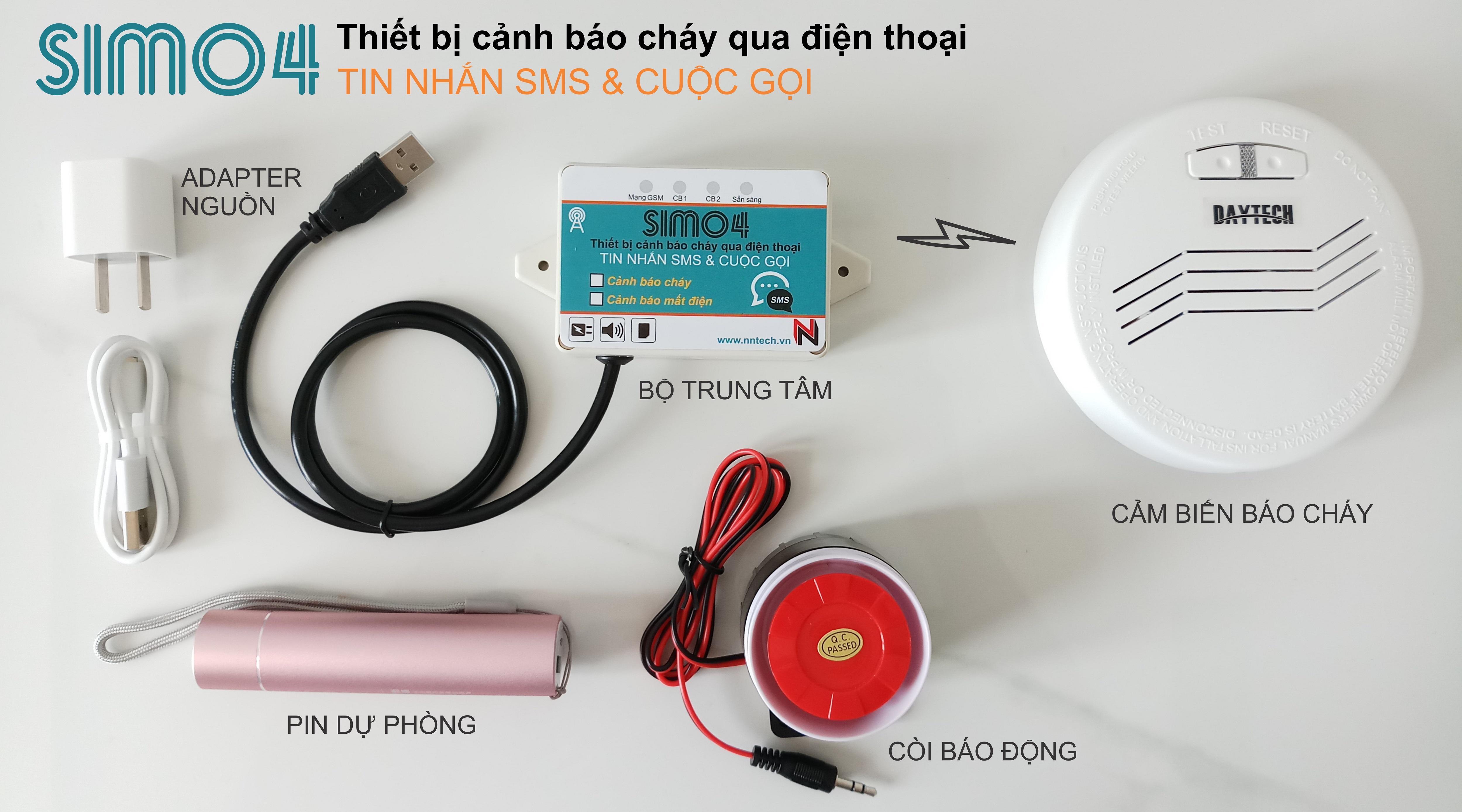 Thiết bị cảnh báo cháy qua điện thoại, Pin cảm biến hơn 2 năm - Loại có 01 đầu cảm biến