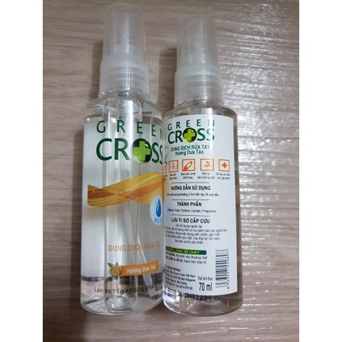 Xịt Rửa tay sát khuẩn Green Cross 70ml ( HƯƠNG TÁO)