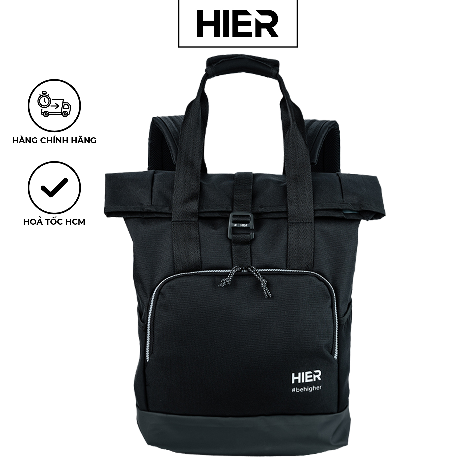 Balo Laptop Nam Nữ Hier Roll Top Có Ngăn Chống Sốc Chống Nước Laptop 15.6 - 17 inch Size L