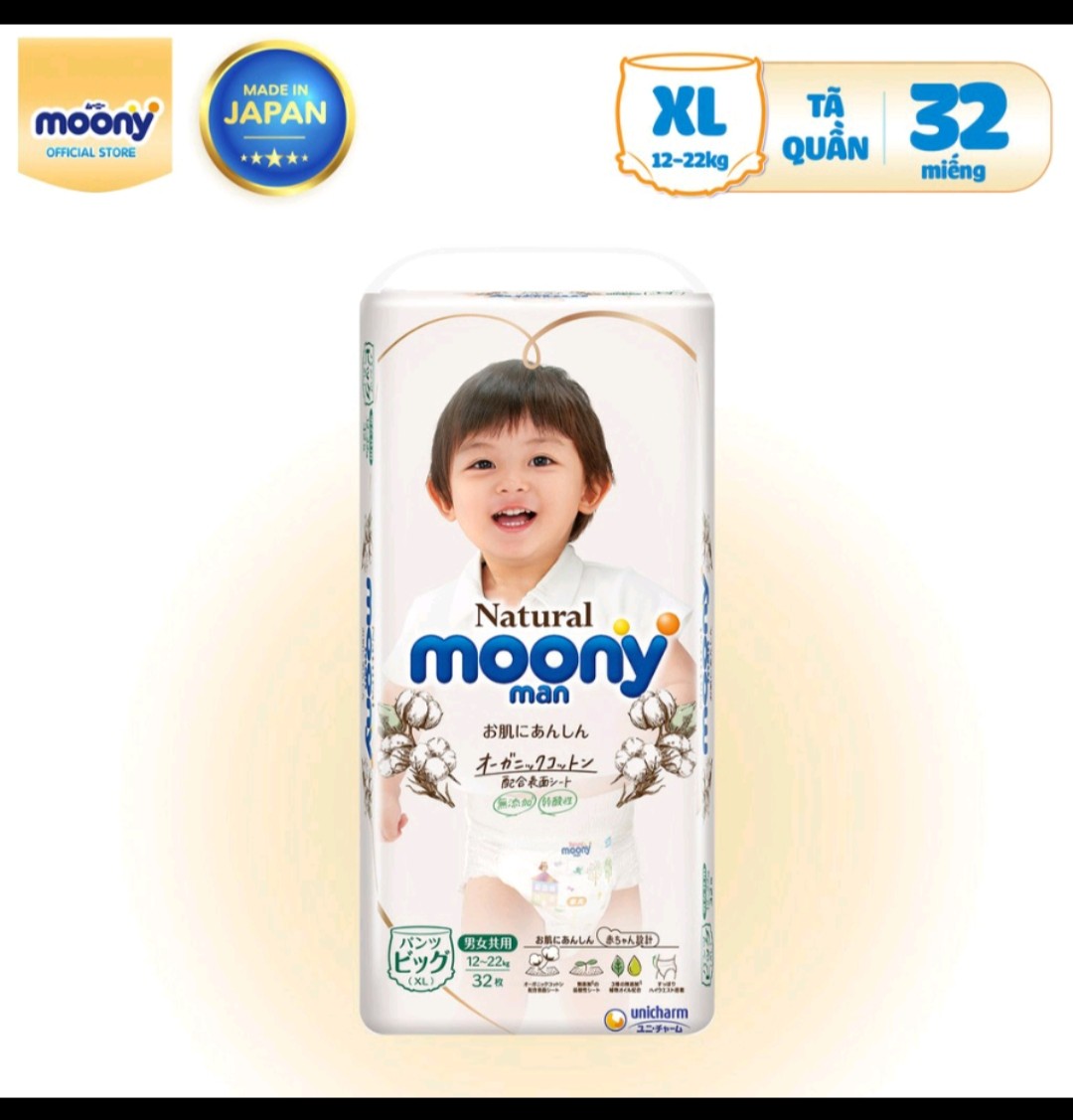 Tã quần moony natural siêu cao cấp m46/l36/xl32