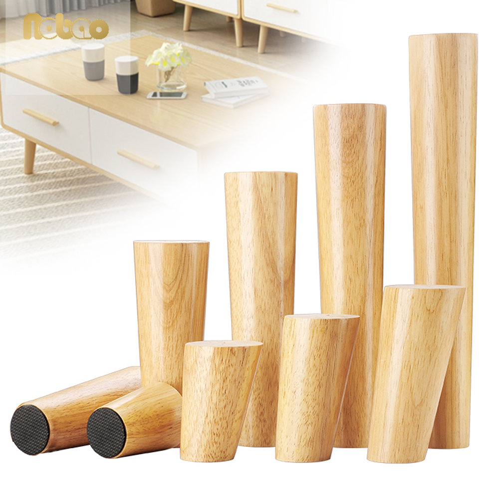 Nobao Gỗ Cao Cấp Chân Sofa Gỗ Cao Su Chân Bàn Xiên Nón Tủ Quần Áo Chân Giường Phong Cách Bắc Âu Chân Đồ Nội Thất Thay Thế