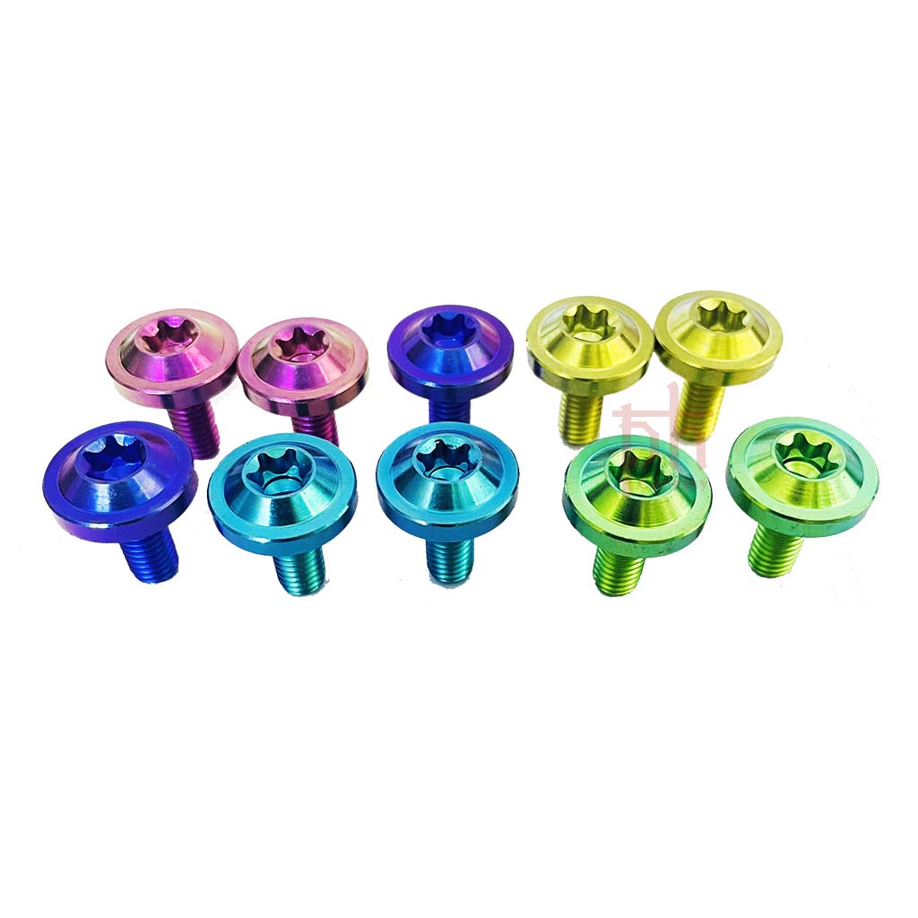 Bộ 10 ỐC TITAN GR5 6li15 Ốc Dù To Dày Gắn Ốp Pô Cần Ter và Dàn Áo Các Loại Xe Wave/Ex150...-PHS