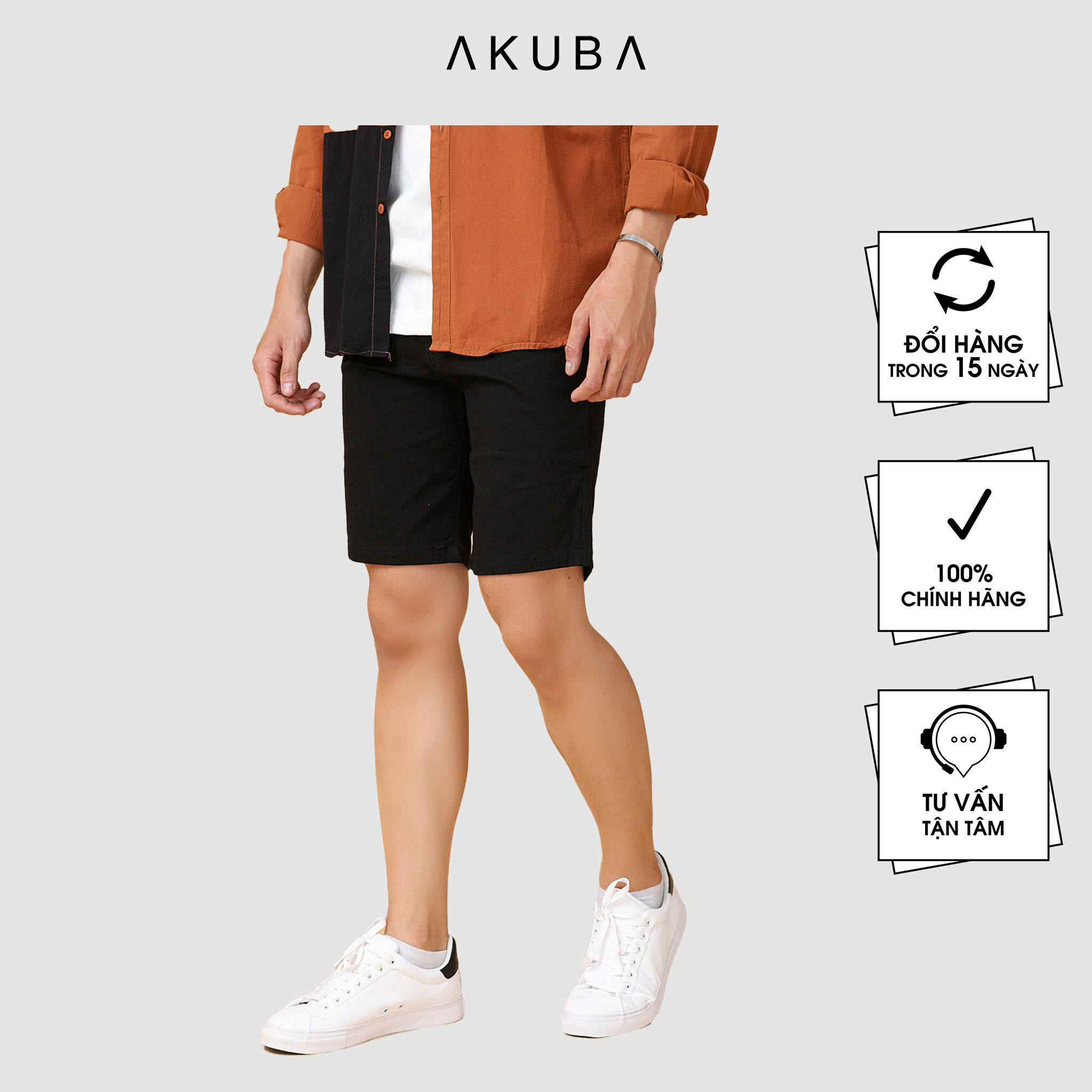 Quần Short Nam Kaki Trơn AKUBA | 904