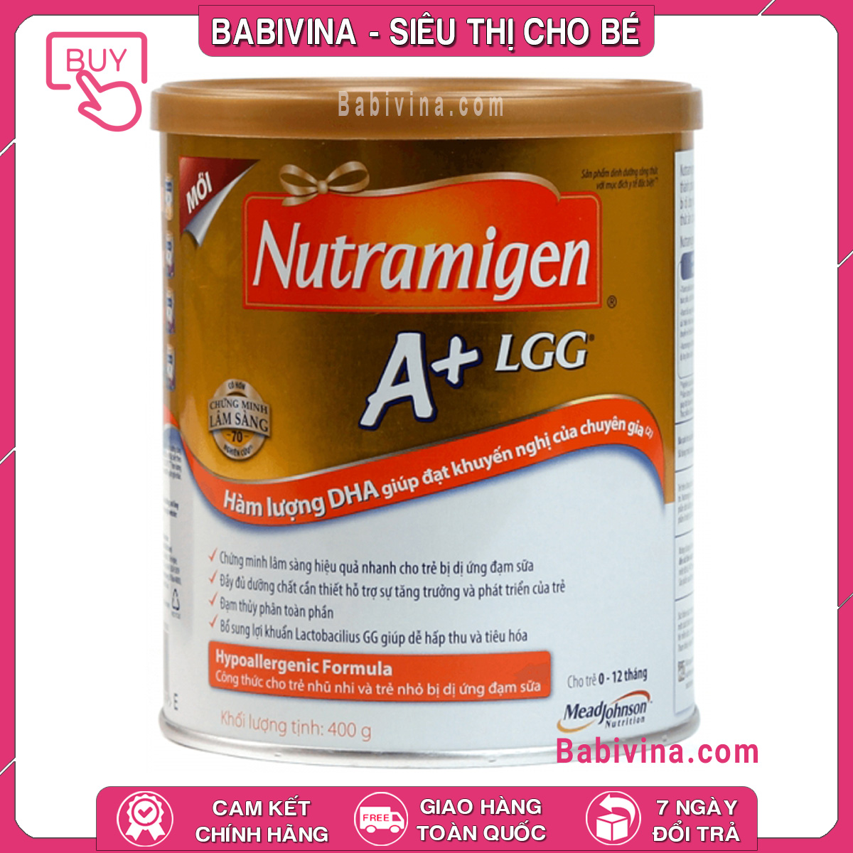 Sữa enfa nutramigen a+lgg 400g | dành cho trẻ từ 0-12 tháng tuổi bị dị ứng đạm sữa và bất dung nạp sữa bò