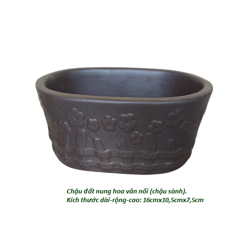 Chậu trồng cây cảnh bonsai, cây mini để bàn, chậu đất nung oval, chậu đất nung chữ nhật