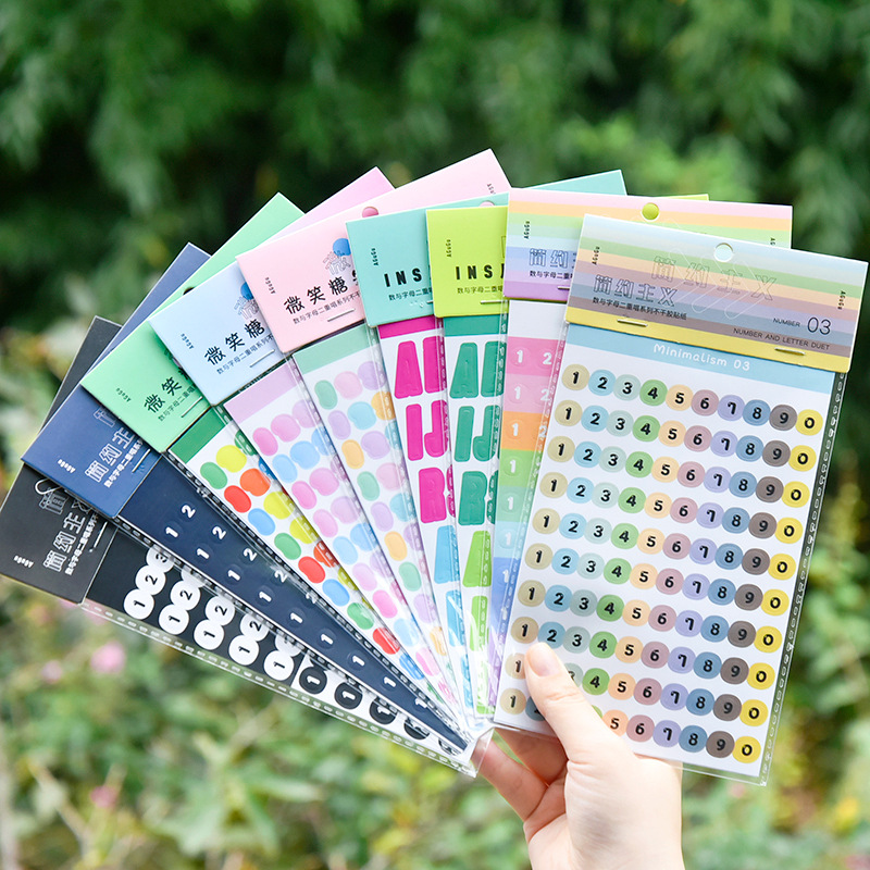 Sticker (hình dán) NUMBER AND LETTER DUET nông trại mây trang trí photocard, sổ, album, idol kpop