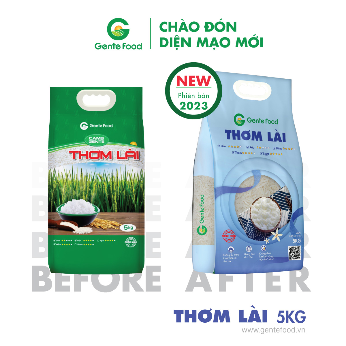 Gạo thơm lài gente food 5kg - thơm, mềm, dẻo