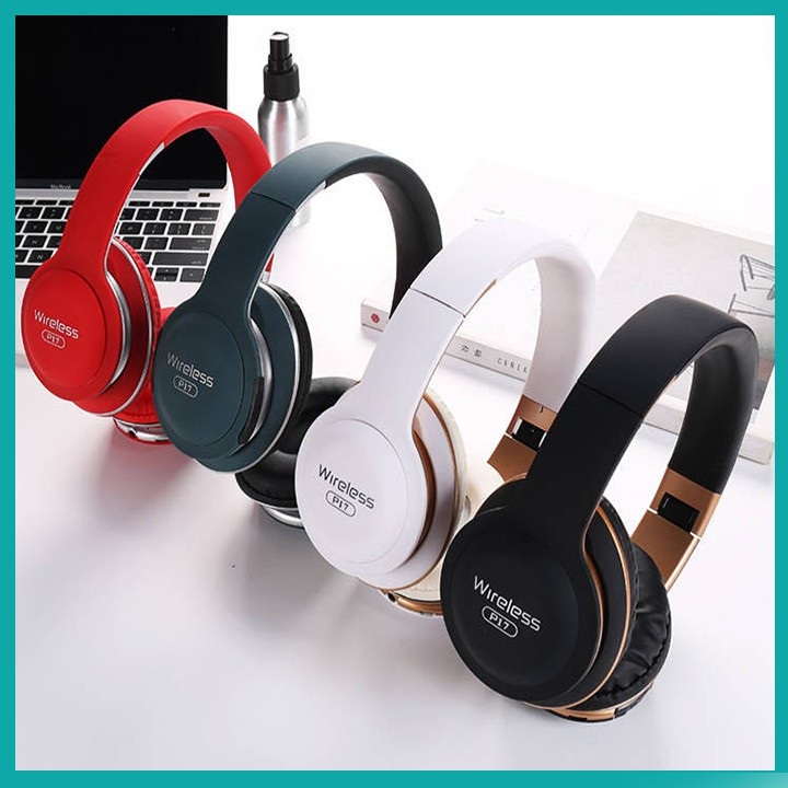 Tai Nghe Chơi Gaming Bluetooth CHÍNH HÃNG Tai Nghe Chụp Tai Bluetooth P17 Sành Điệu Và Năng Động Đệm Tai Mỏng Êm Không Gây Đau Tai - Tai Nghe Trùm Đầu Chống Ồn Kết Nối Nhanh
