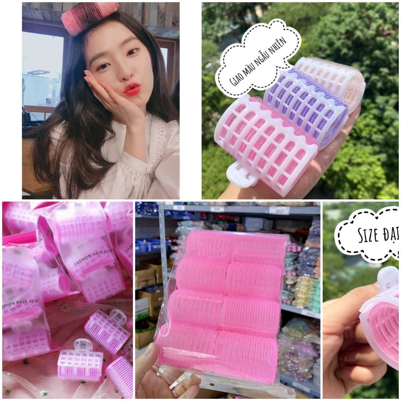 Set 8 lô cuốn tóc các loại đủ size cho bạn nữ tạo kiểu phong cách Hàn Quốc- Selenshop