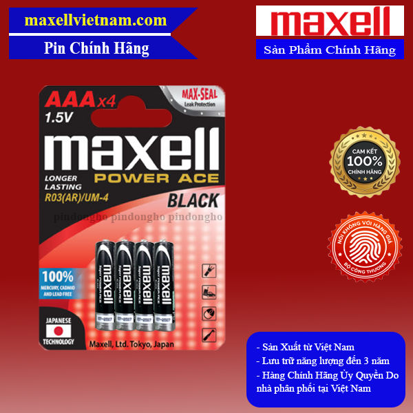 1 hộp 24 vỉ pin aaa maxell pin than chính hãng