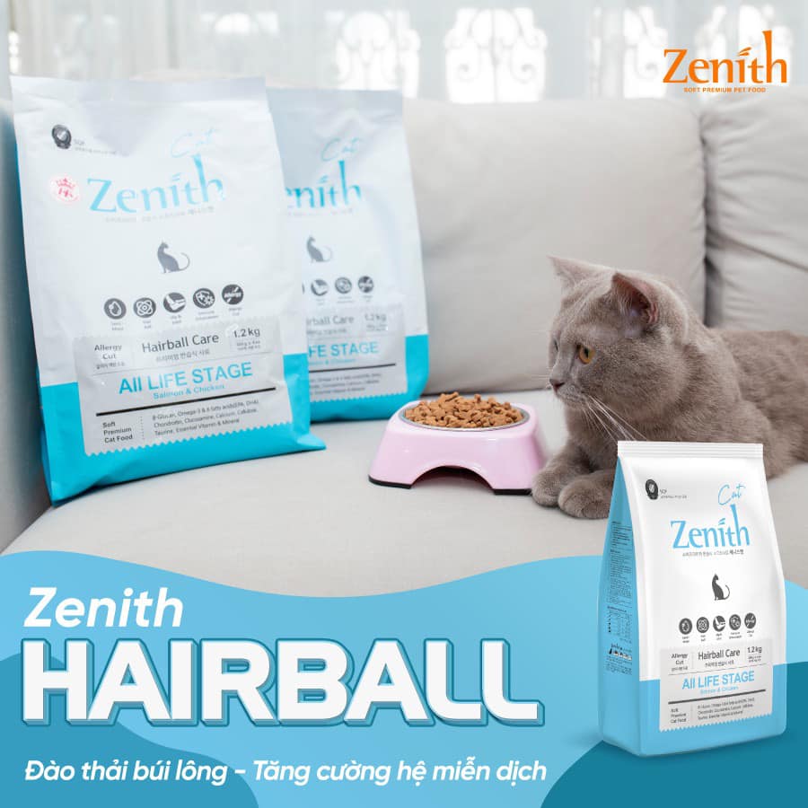 Thức ăn hạt mềm ZENITH cho mèo 300gr và 1.2kg