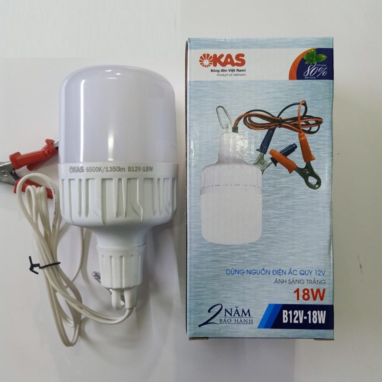 Đèn kẹp bình LED 12VDC 18W OKAS Siêu sáng, Không mờ khi acquy yếu điện