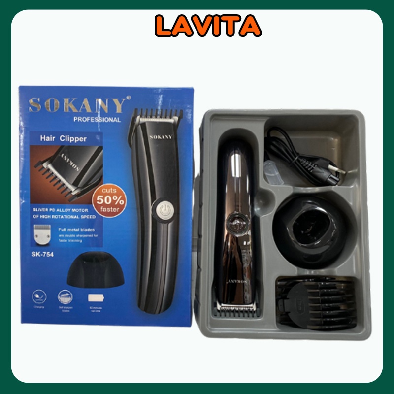 Tông Đơ Cắt Tóc Sokany Chính Hãng Dùng Pin Sạc-LAVITA