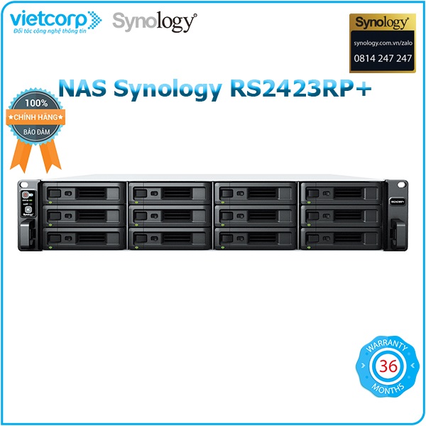 Thiết bị lưu trữ mạng NAS Synology RS2423RP+ - Hàng Chính Hãng