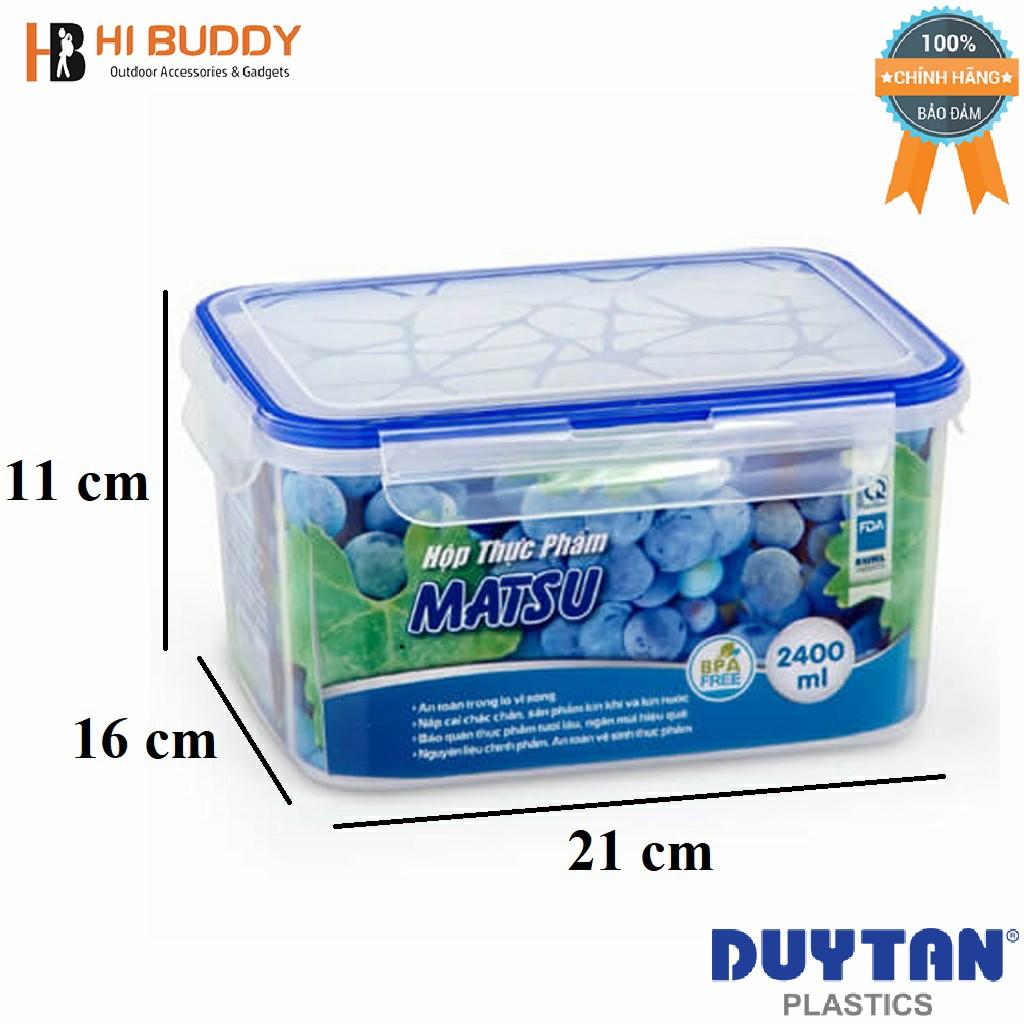 Hộp nhựa chữ nhật đựng thực phẩm duy tân matsu 2400ml no.437