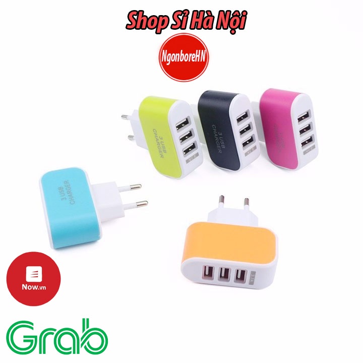 Củ sạc nhanh cao cấp usb 3 cổng 3.1a có đèn led báo gd25
