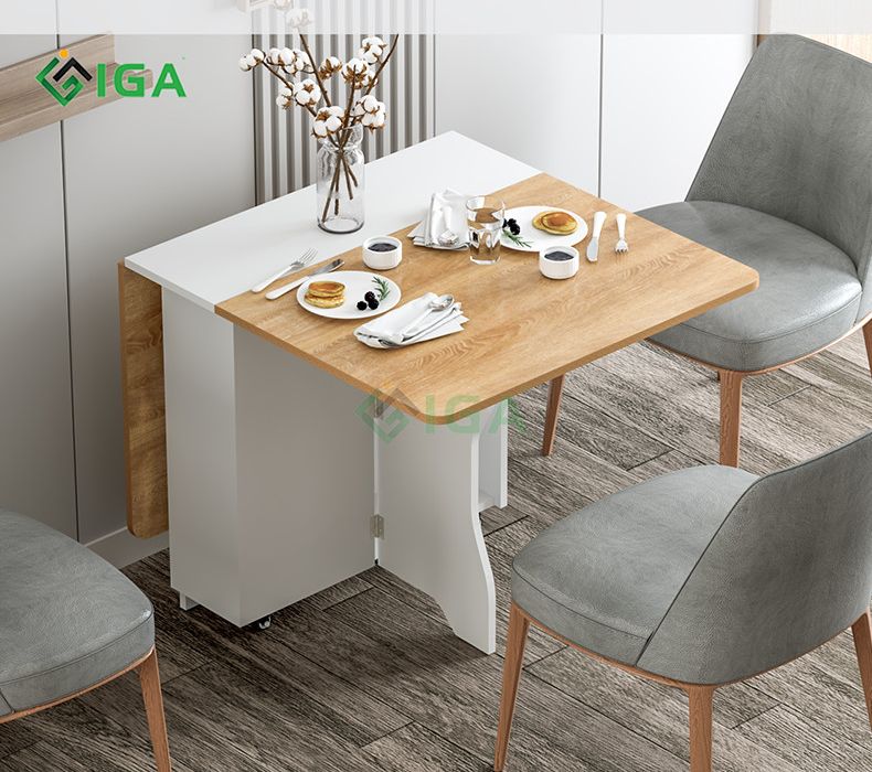 Bàn ăn thông minh gấp gọn tiết kiệm diện tích có bánh xe BATM5