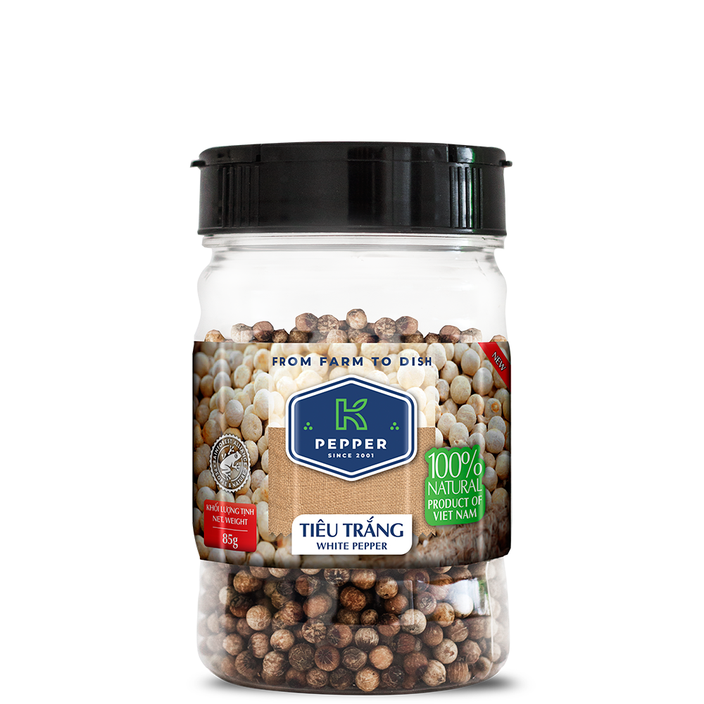 TIÊU TRẮNG NGUYÊN HẠT K PEPPER 85G - CAY NỒNG ĐẬM VỊ