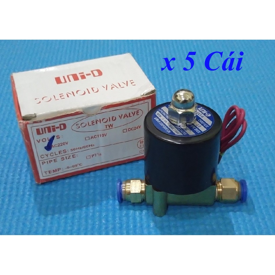 Sỉ- 5 cái van điện từ ud-8 220v gắn ống 8mm