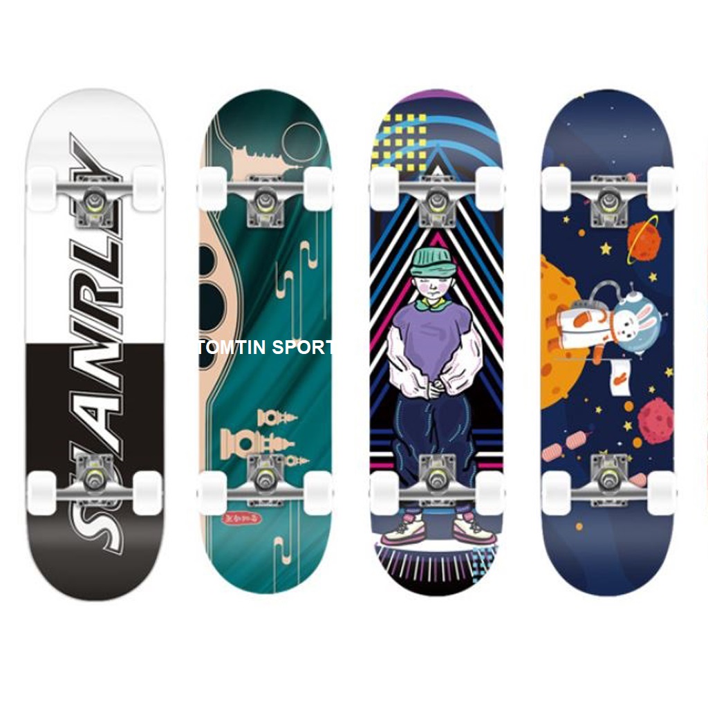 Ván trượt skateboard mặt nhám cỡ lớn dài 80cm gỗ phong ép 7 lớp trọng tải 150kg - TOMTIN SPORT quà tặng thể thao