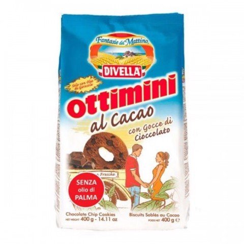 Bánh Divella Ottimini Al Cacao Choco Chips 400g
