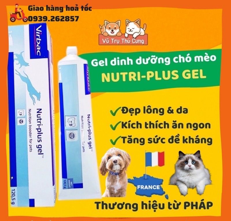 Gel dinh dưỡng Virbac Nutri Plus Gel cho Chó mèo biếng ăn
