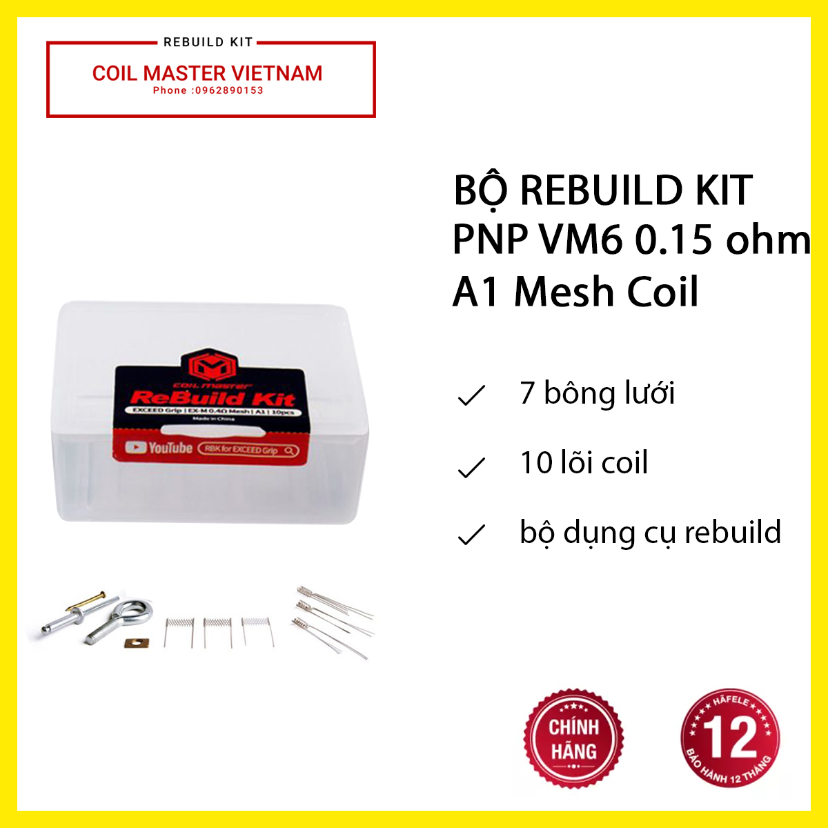 Bộ Rebuild Kit Pnp-Vm6 0.15ohm - Rebuild occ 0.15 cho Vinci/Drag - Hàng chính hãng