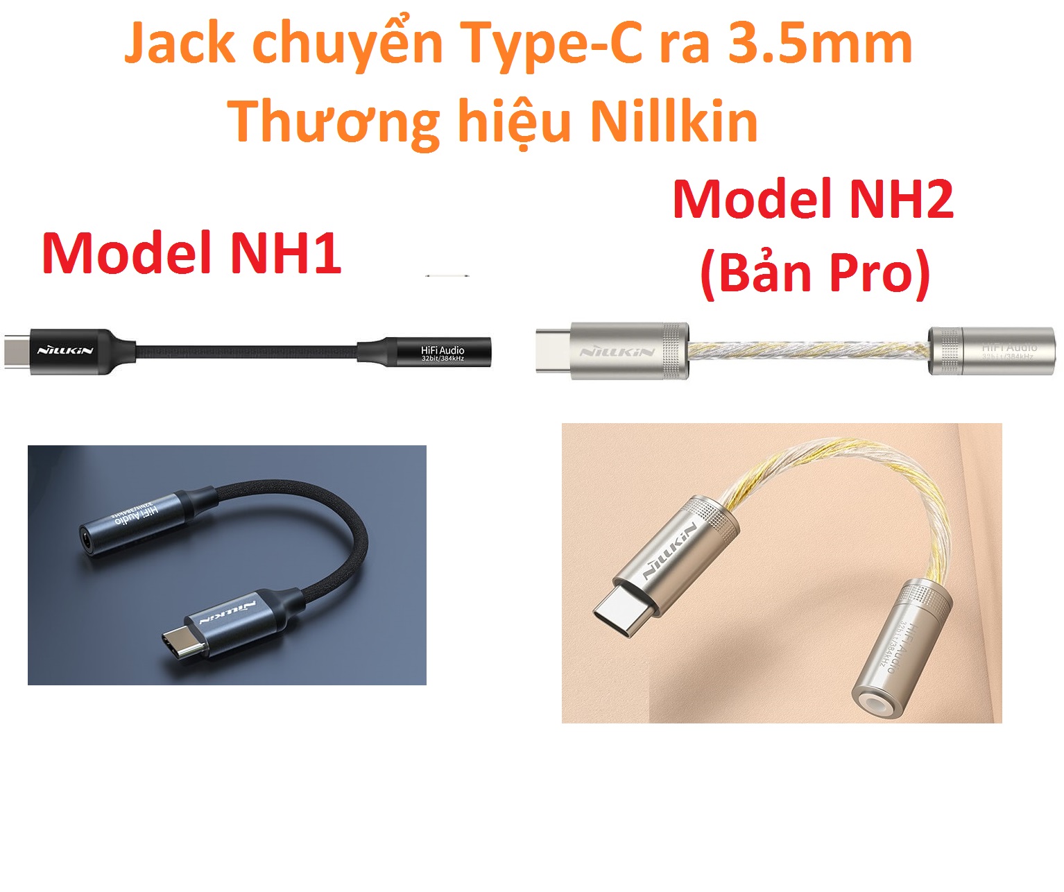 Jack chuyển tai nghe Nillkin NH1 và NH2