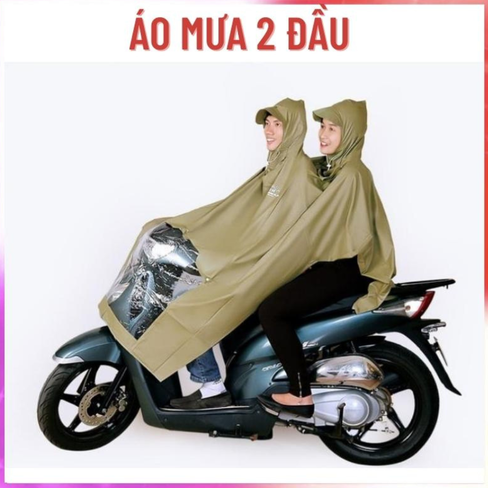 Áo đi mưa xe máy , áo mưa 2 đầu cao cấp có kính che mặt chống nước size lớn bảo vệ mắt có thể tháo lắp dễ dàng tiện dụng