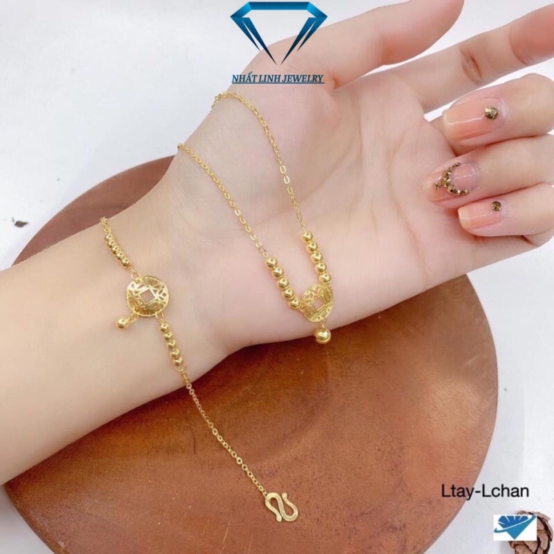 Lắc tay nữ bạc thật lắc kim tiền xi vàng sáng đẹp - Kho sỉ bạc Nhất Linh