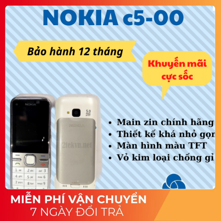 Điện thoại cổ Nokia c5 00 pin khủng giá rẻ được chọn phụ kiện