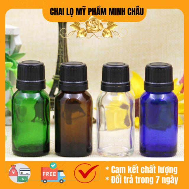 Lọ đựng tinh dầu thủy tinh nắp vặn đen chiết serum