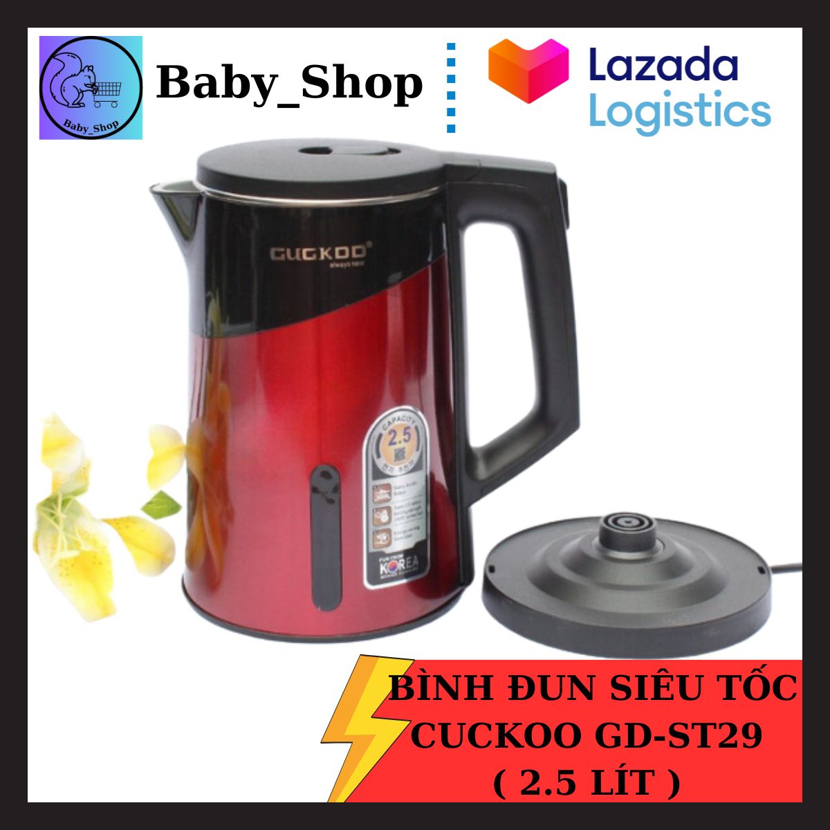 Ấm nước siêu tốc, bình đun siêu tốc. Ấm Đun Nước Siêu Tốc CUCKOO GD-ST29 - Ấm đun nước siêu tốc, ấm 