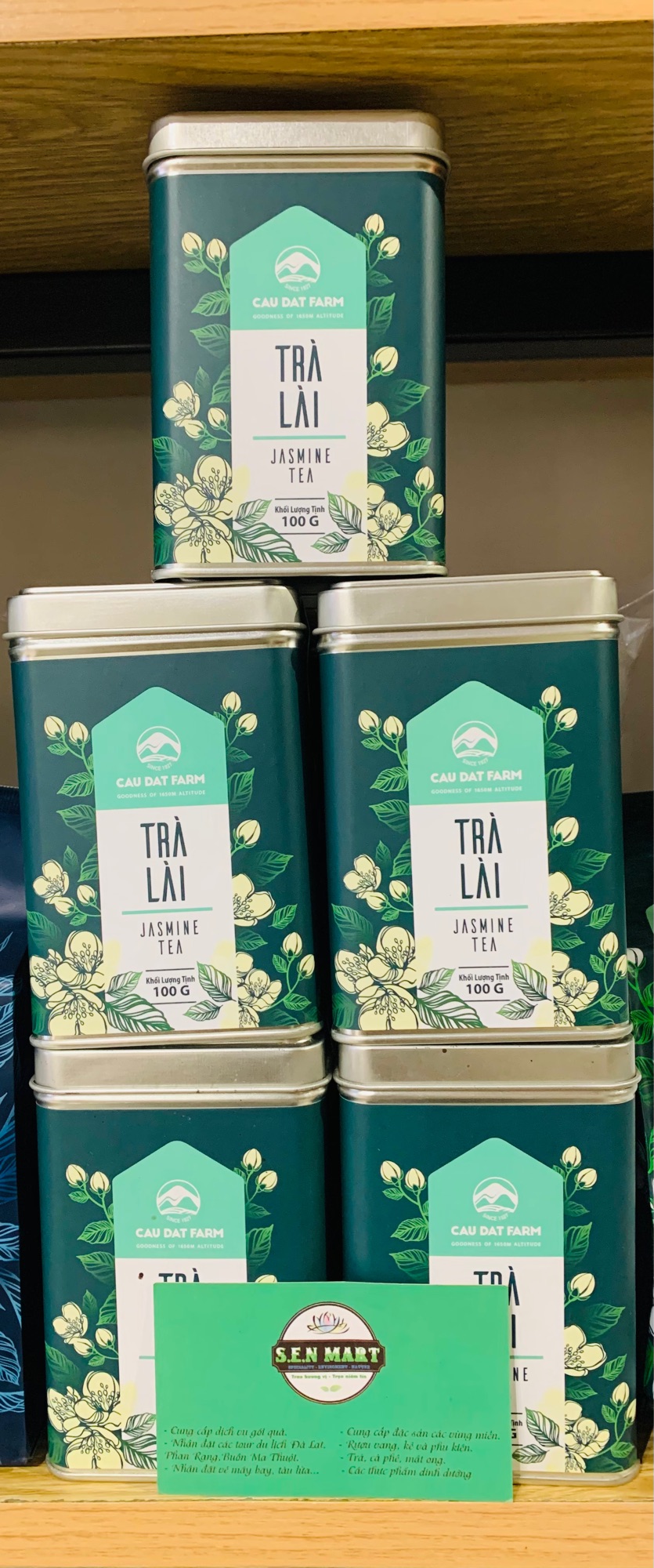 Trà Lài lon thiếc Cầu Đất Farm 100gr