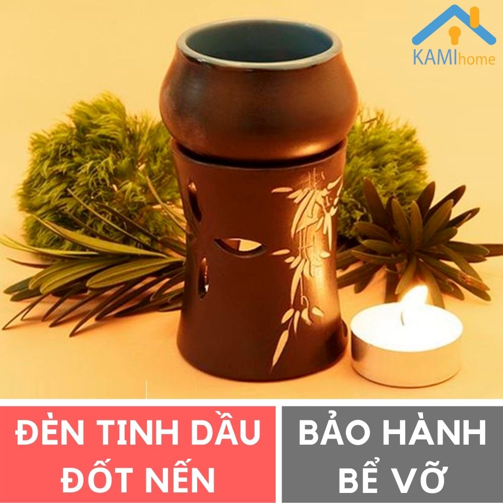 Đèn xông tinh dầu đốt nến Tặng Tinh dầu thơm phòng khử mùi đuổi muỗi Chất liệu gốm sứ Việt Nam Bảo hành vỡ Kray 25004