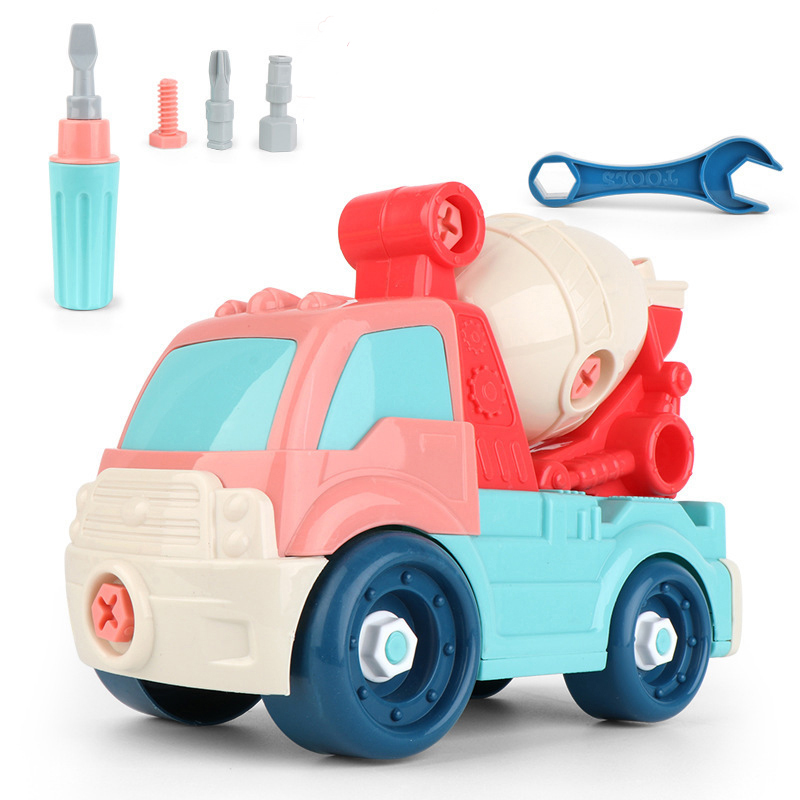 Bộ đồ chơi lắp ráp xe trộn bê tông nhiều màu sắc kích thích giác quan của