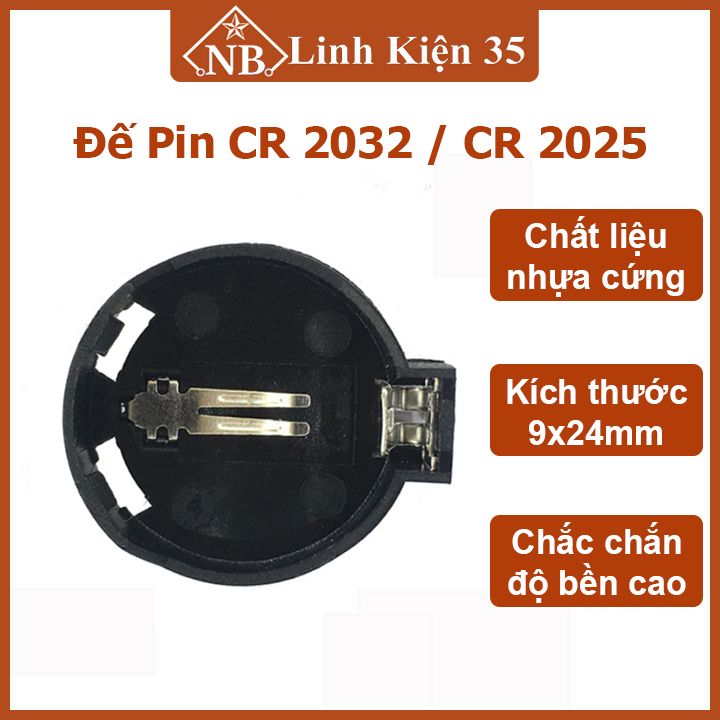 Đế pin cr 2032 / cr 2025, siêu chắc chắn, độ bền cao