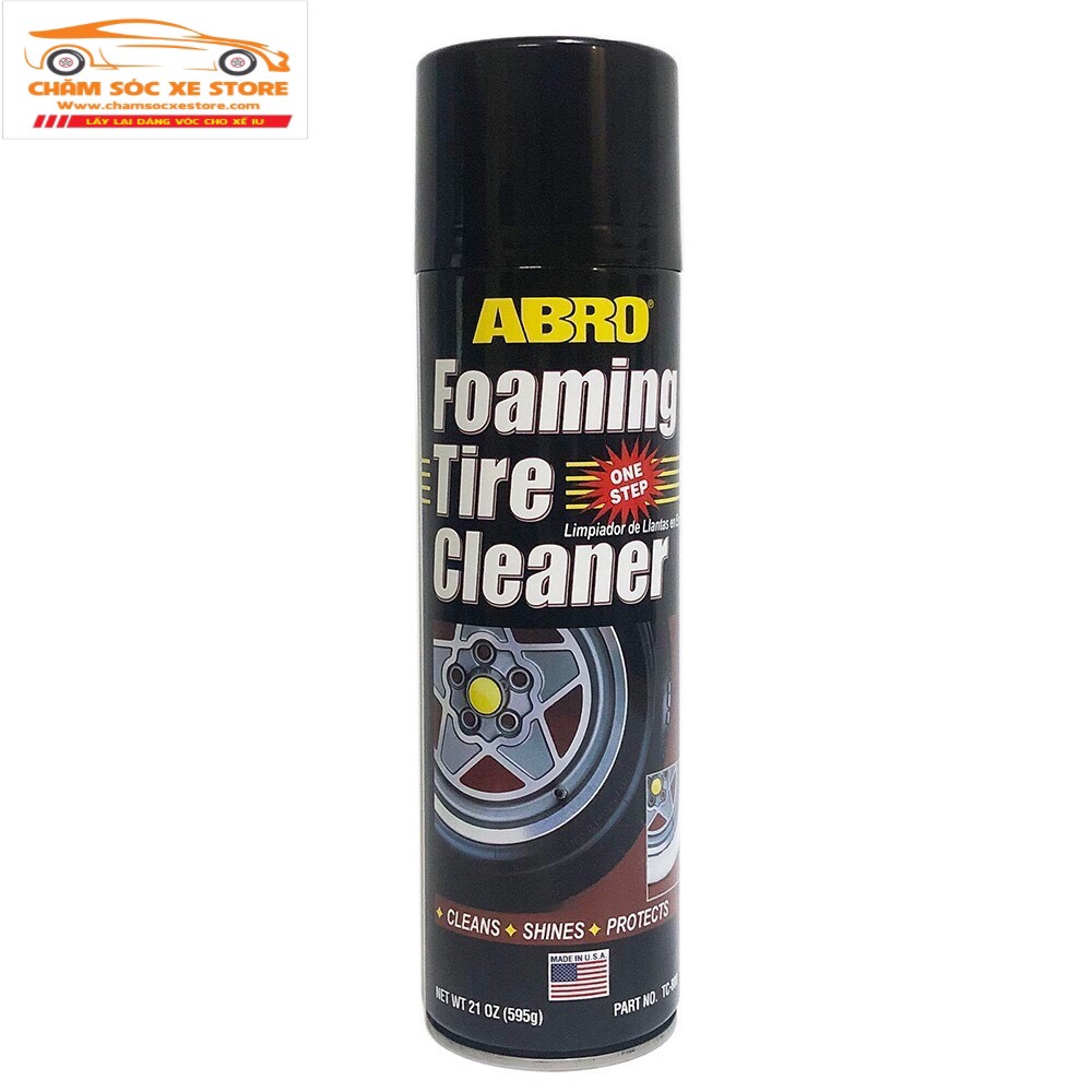 Chai xịt bóng vỏ xe abro foaming tire cleaner 595g