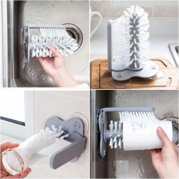 [HCM Cọ Rửa Ly] Dụng cụ rửa ly thông minh - Cọ rửa ly dán tường - rửa ly cả trong và ngoài