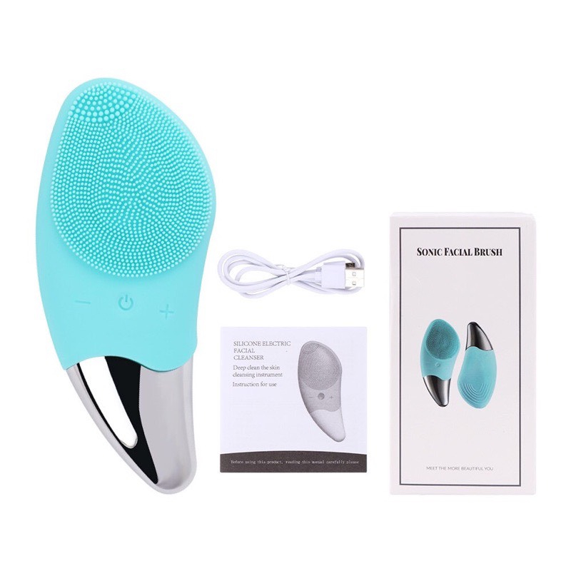 [HCM]Máy Rửa Mặt dài Máy massage SONIC CLEANSER rửa mặt cầm tay Silicon - Tẩy Tế Bào Chết-máy mát xa mặt ion máy rửa mặt và massage máy massage mặt máy massage mặt mini，Làm Sạch Sâu