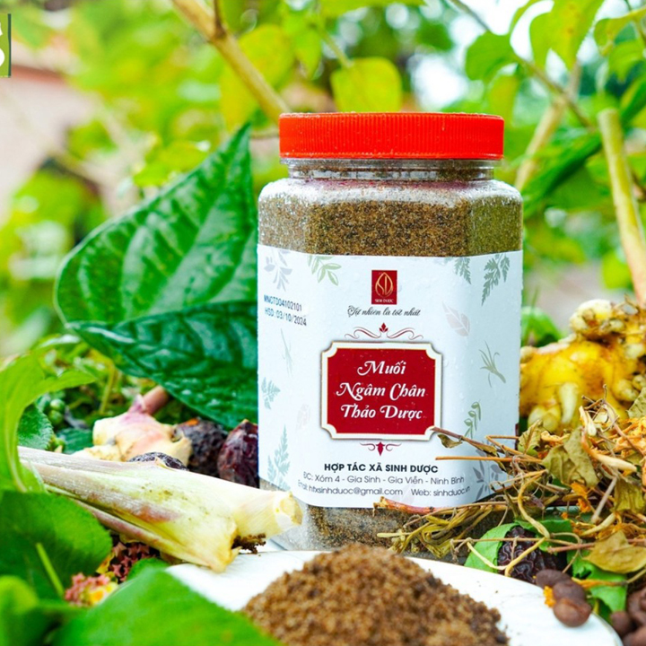 Hộp 550g Muối ngâm chân thảo dược, Sản phẩm Muối ngâm chân của HTX Sinh Dược